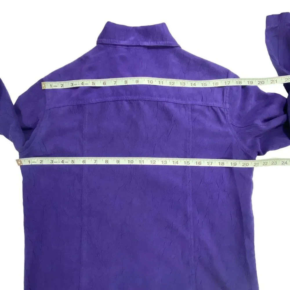 Chicos Womens Jacket | Size 1 | Royal Purple | Textured Fabric | Lightweight - Picture 5 of 10
